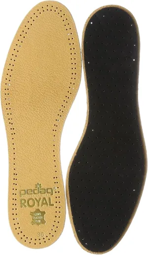 Pedag Royal, Lambskin Leather Insoles, German Made, Activated Carbon for Odor, Latex Padding, Thin & Absorbent, US Men 11- EU 44, Tan