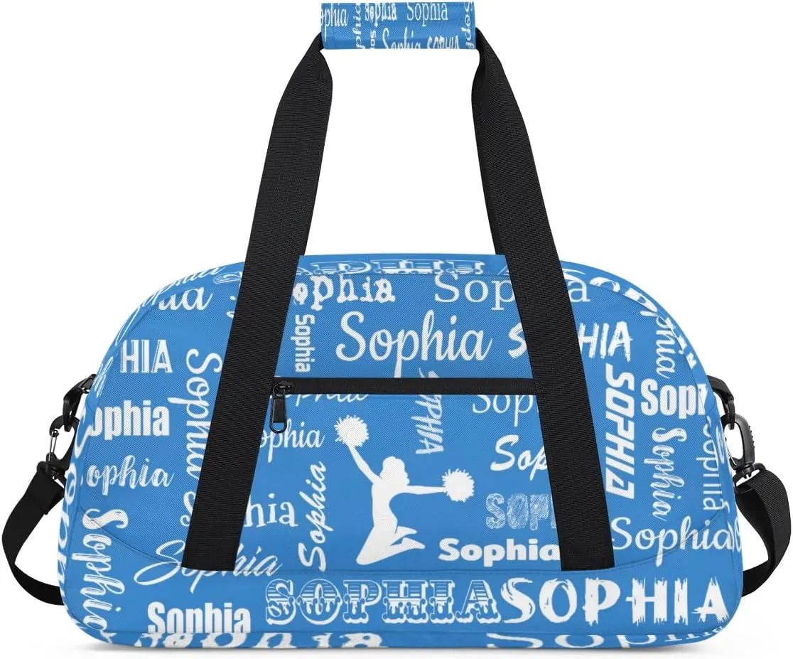 Personalized Cheer Bag Name Custom Sport Duffel Bag Dance Bag, Overnight Weekender Bags Cheerleader Personalized Gymnastics Bag Cheerleading Gifts, Blue