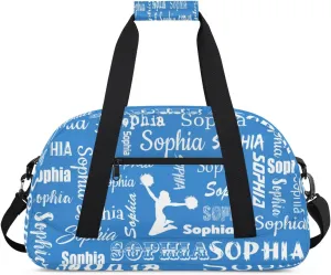 Personalized Cheer Bag Name Custom Sport Duffel Bag Dance Bag, Overnight Weekender Bags Cheerleader Personalized Gymnastics Bag Cheerleading Gifts, Blue