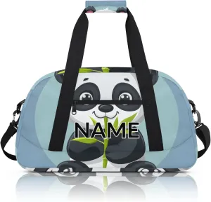 Personalized Custom Asian Panda Gym Bag for Women Men Carry on Travel Duffel Tote Cute Pandas Overnight Workout Weekender Bag