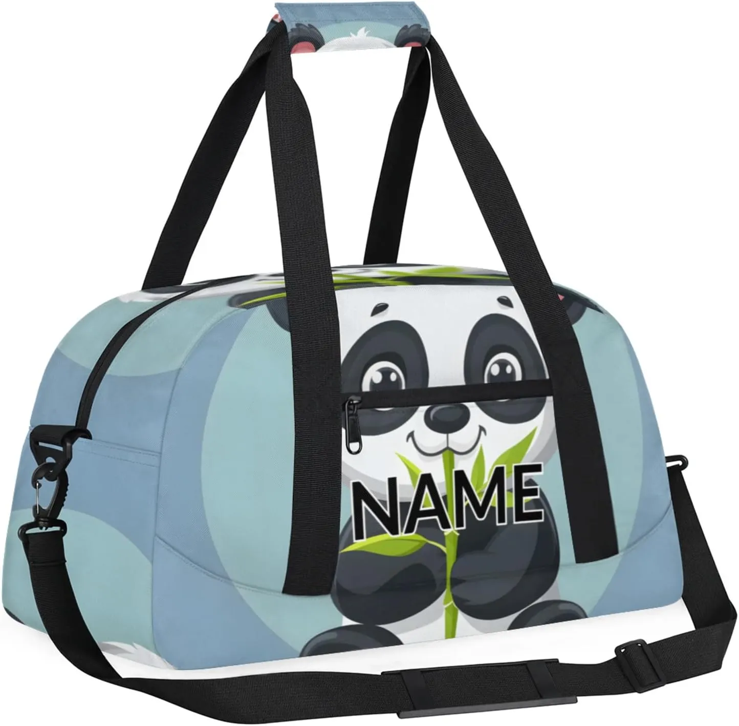 Personalized Custom Asian Panda Gym Bag for Women Men Carry on Travel Duffel Tote Cute Pandas Overnight Workout Weekender Bag