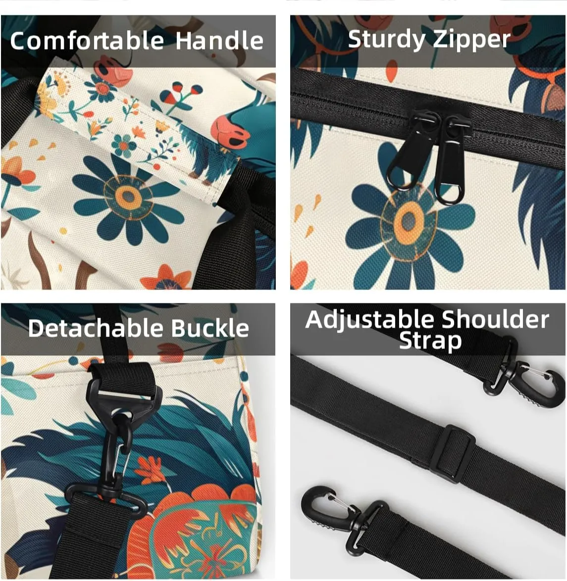 Personalized Custom Gym Bag for Women Men Carry on Aztec Highland Cow Travel Duffel Tote Retro Flower Overnight Workout Weekender Bag