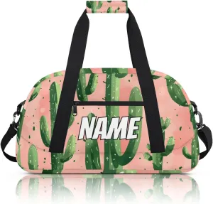 Personalized Custom Gym Bag for Women Men Carry on Cactus Travel Duffel Tote Tropical Desert Southwest Plant Overnight Workout Weekender Bag