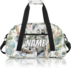 Personalized Custom Gym Bag for Women Men Carry on Cute Koala Travel Duffel Tote Australian Animal Overnight Workout Weekender Bag