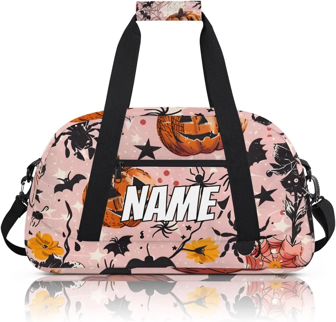 Personalized Custom Gym Bag for Women Men Carry on Halloween Theme Travel Duffel Tote Cool Gothic Overnight Workout Weekender Bag