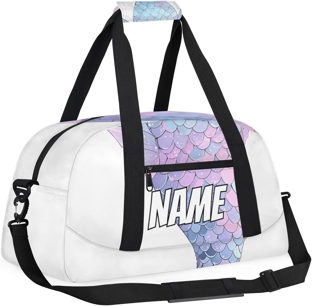 Personalized Custom Gym Bag for Women Men Carry on Mermaid Tail Travel Duffel Tote Sea Ocean Overnight Workout Weekender Bag