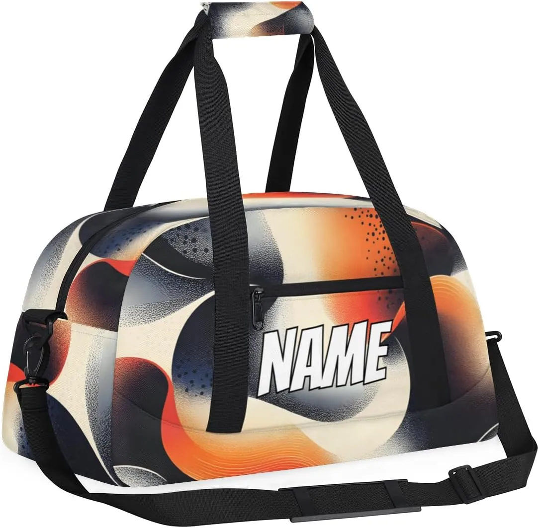 Personalized Custom Gym Bag for Women Men Carry on Modern Pattern Travel Duffel Tote Fluid Aesthetic Overnight Workout Weekender Bag
