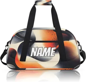 Personalized Custom Gym Bag for Women Men Carry on Modern Pattern Travel Duffel Tote Fluid Aesthetic Overnight Workout Weekender Bag