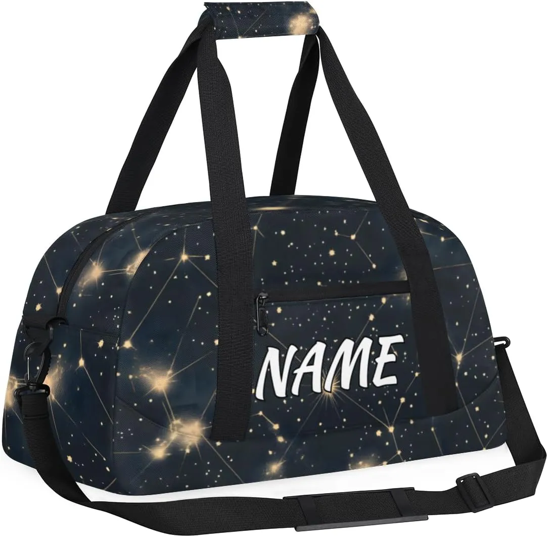 Personalized Custom Gym Bag for Women Men Carry on Starry Night Travel Duffel Tote Cosmic Galaxy Overnight Workout Weekender Bag