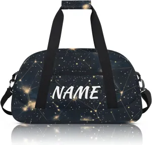 Personalized Custom Gym Bag for Women Men Carry on Starry Night Travel Duffel Tote Cosmic Galaxy Overnight Workout Weekender Bag