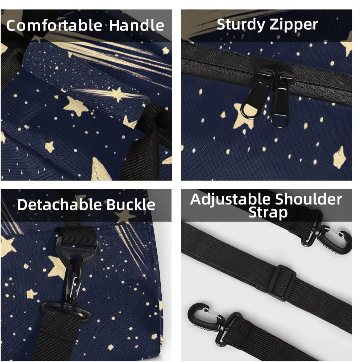 Personalized Custom Gym Bag for Women Men Carry on Starry Sky Travel Duffel Tote Meteor Universe Overnight Workout Weekender Bag