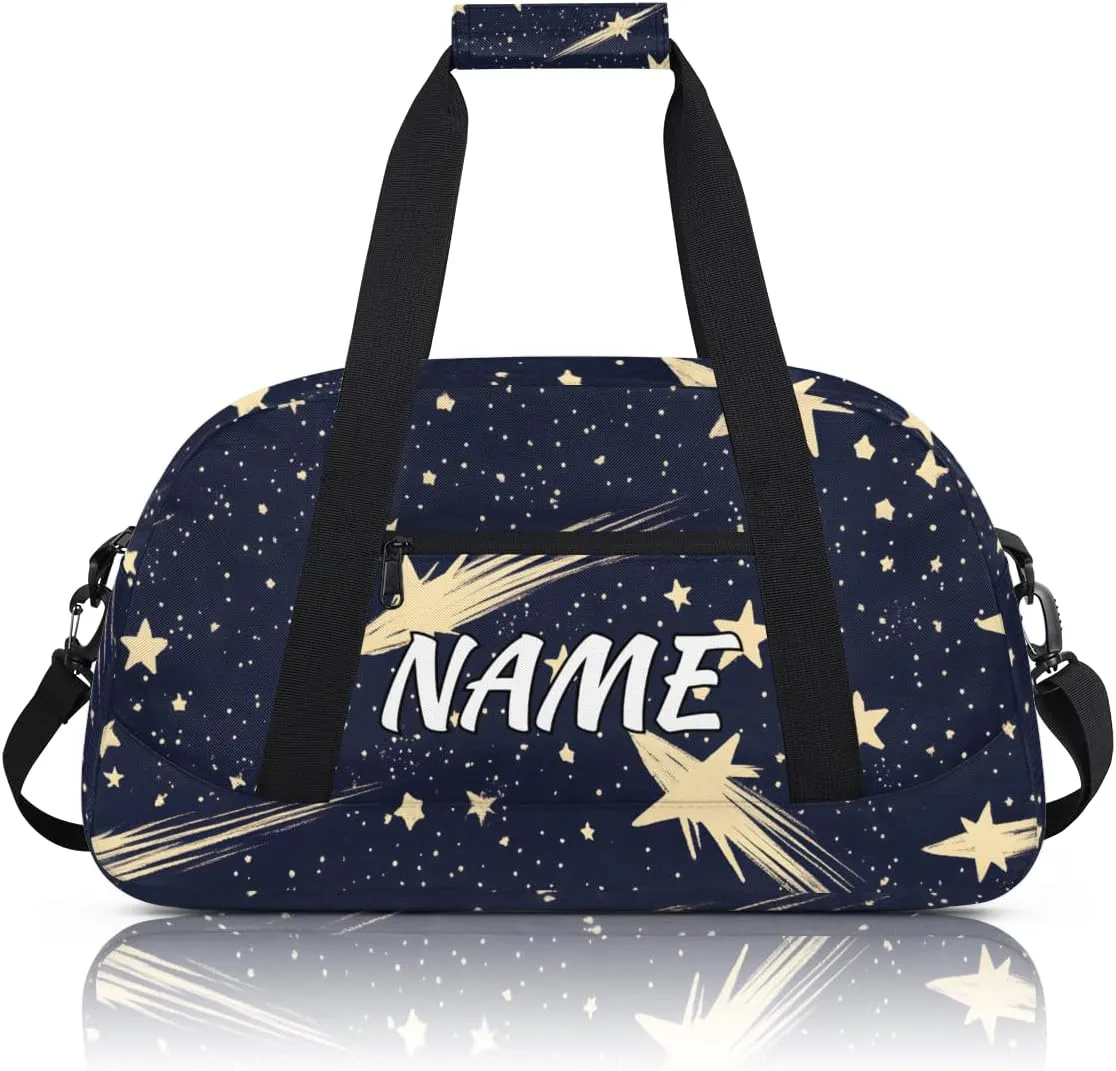 Personalized Custom Gym Bag for Women Men Carry on Starry Sky Travel Duffel Tote Meteor Universe Overnight Workout Weekender Bag
