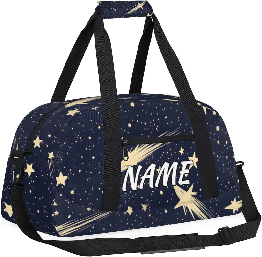 Personalized Custom Gym Bag for Women Men Carry on Starry Sky Travel Duffel Tote Meteor Universe Overnight Workout Weekender Bag