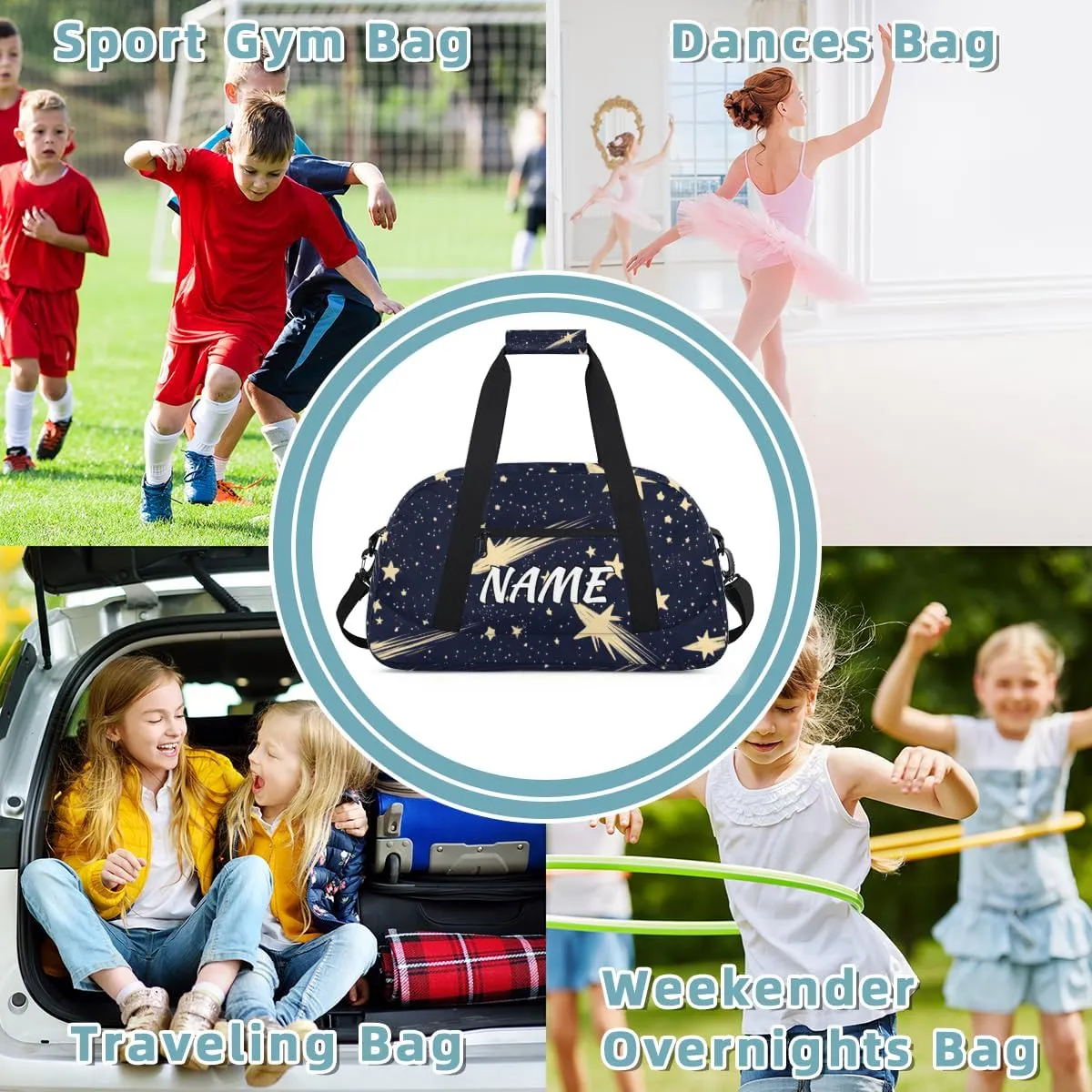 Personalized Custom Gym Bag for Women Men Carry on Starry Sky Travel Duffel Tote Meteor Universe Overnight Workout Weekender Bag