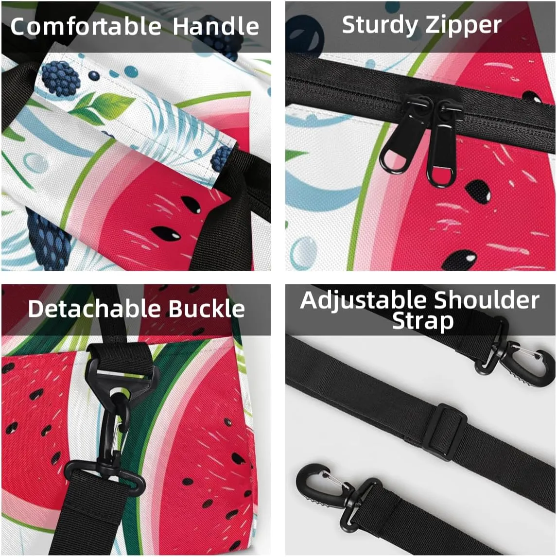 Personalized Custom Gym Bag for Women Men Carry on Summer Watermelon Travel Duffel Tote Fruits Overnight Workout Weekender Bag