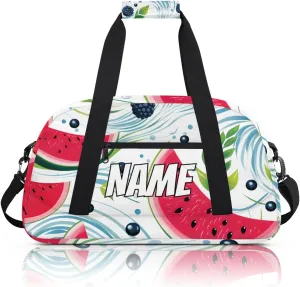 Personalized Custom Gym Bag for Women Men Carry on Summer Watermelon Travel Duffel Tote Fruits Overnight Workout Weekender Bag