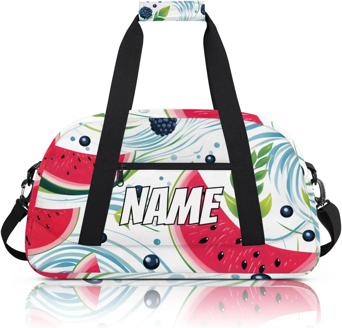 Personalized Custom Gym Bag for Women Men Carry on Summer Watermelon Travel Duffel Tote Fruits Overnight Workout Weekender Bag
