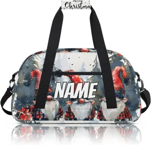Personalized Custom Gym Bag for Women Men Carry on Three Gnomes Travel Duffel Tote Happy Christmas Overnight Workout Weekender Bag