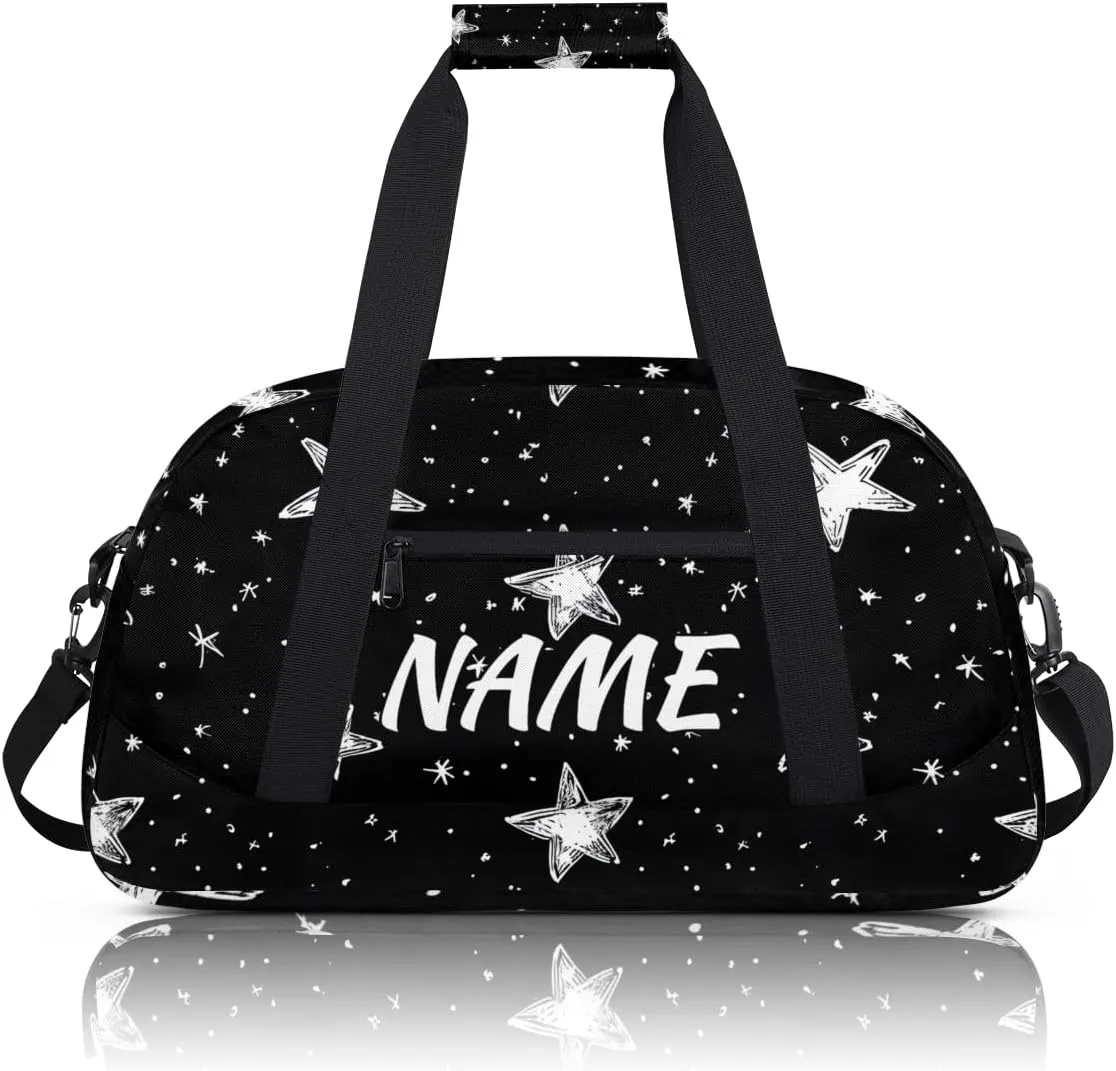 Personalized Custom Gym Bag for Women Men Carry on Universe Stars Travel Duffel Tote Galaxy Space Overnight Workout Weekender Bag