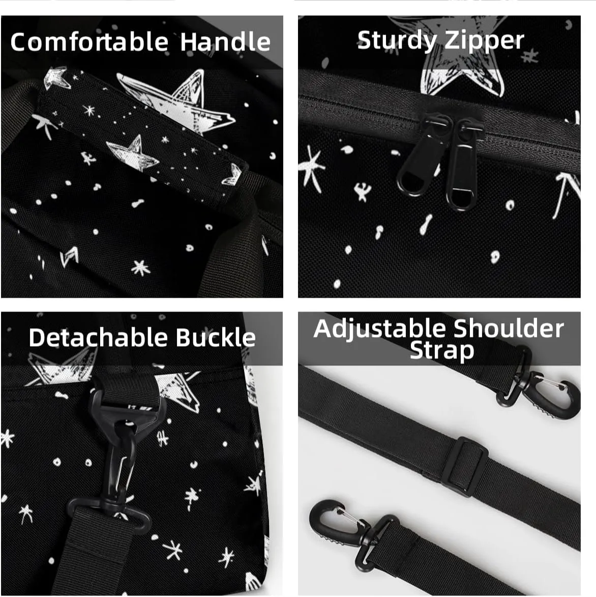 Personalized Custom Gym Bag for Women Men Carry on Universe Stars Travel Duffel Tote Galaxy Space Overnight Workout Weekender Bag