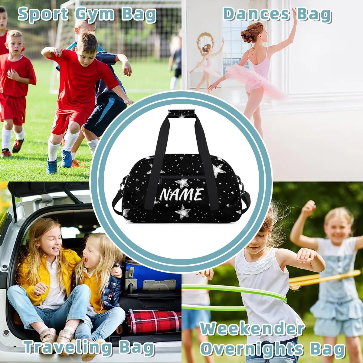 Personalized Custom Gym Bag for Women Men Carry on Universe Stars Travel Duffel Tote Galaxy Space Overnight Workout Weekender Bag