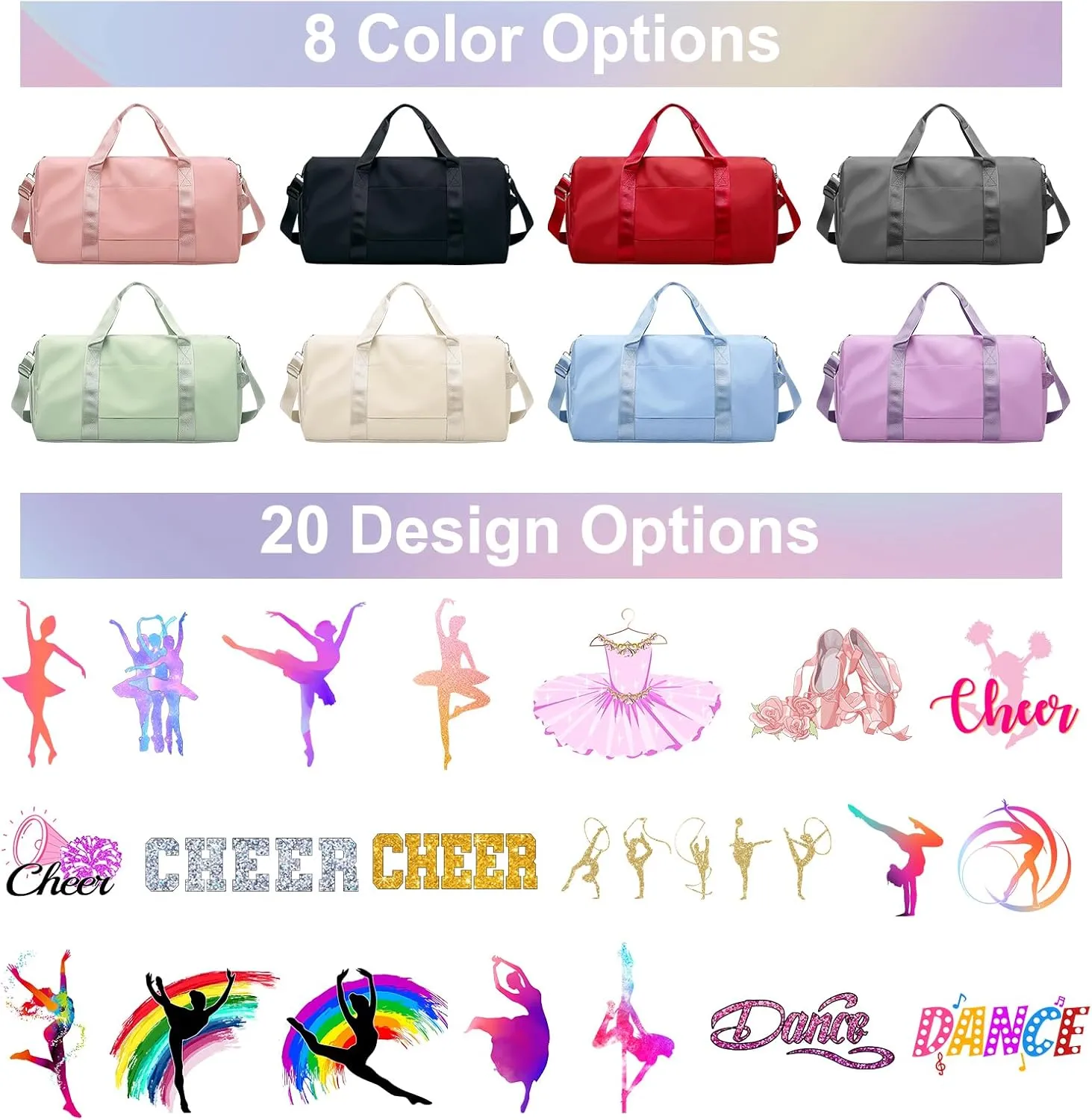 Personalized Duffle Bag Printed with Name Photo, Custom Duffle Gym Bags with Wet Dry Pockets & Shoe for Dance Sport Yoga,Personalized Gym Bag for Women Men,Personalized Travel Bag Beige