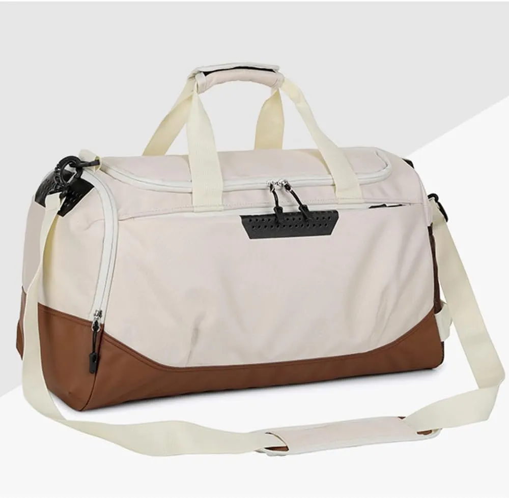 Personalized Duffle Bag with Photo Text Custom Sports Bag for Women Men (white)