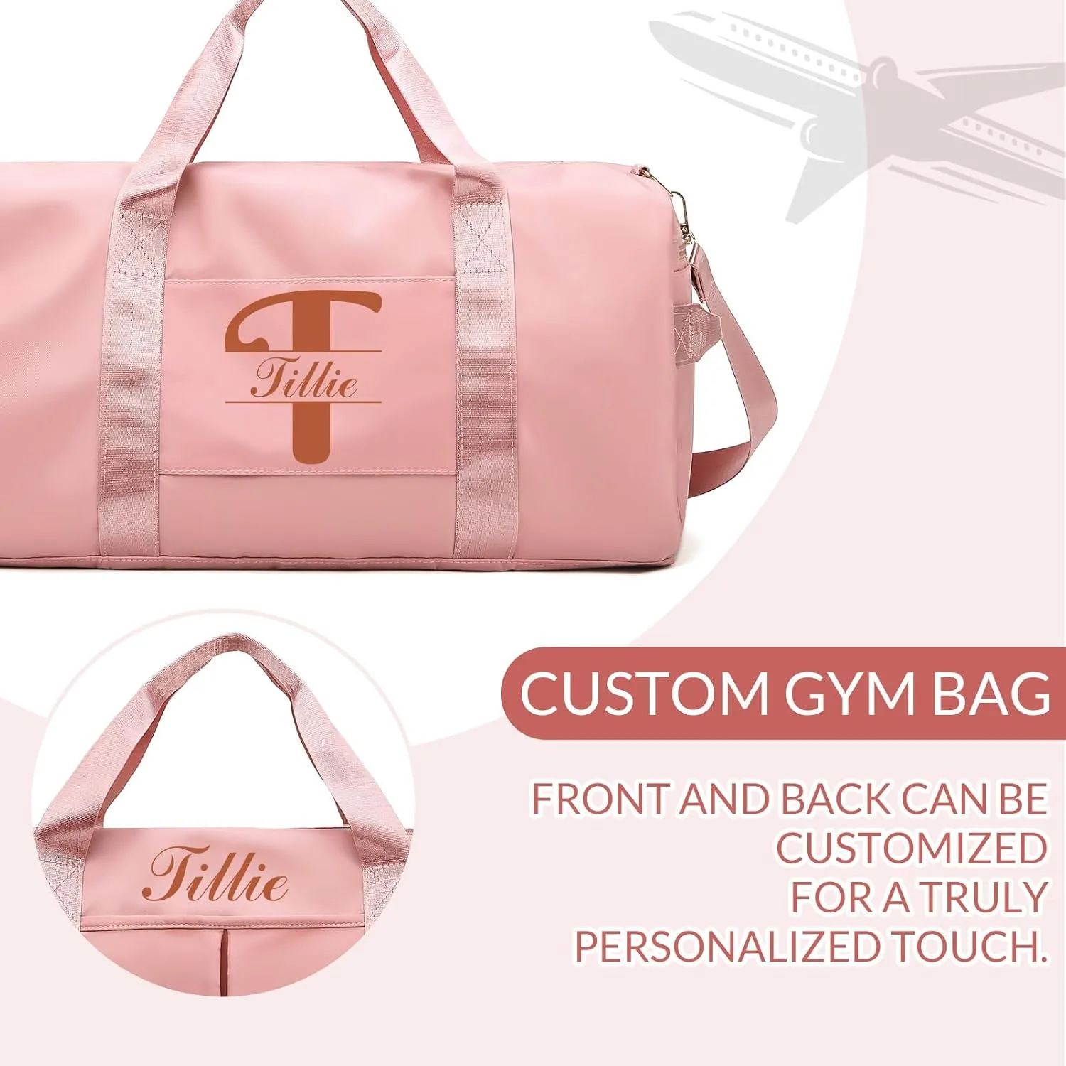 Personalized Duffle Bag,Custom Name Sports Gym Bag with Shoe Compartment&Dry Pockets, Waterproof Weekender Bags for Women and Men, Swim Dance Gym Travel Bag, Gifts for Groomsman,Bridesmaid