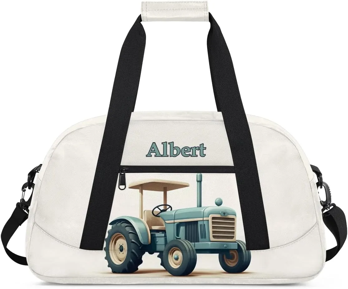 Personalized Kids Sports Duffel Bag with Name Custom Weekender Overnight Bag for Boys Girls Gym Bag Travel Dance Gymnastics Duffel Bag, Cartoon Truck Car