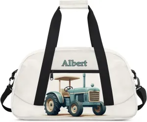 Personalized Kids Sports Duffel Bag with Name Custom Weekender Overnight Bag for Boys Girls Gym Bag Travel Dance Gymnastics Duffel Bag, Cartoon Truck Car