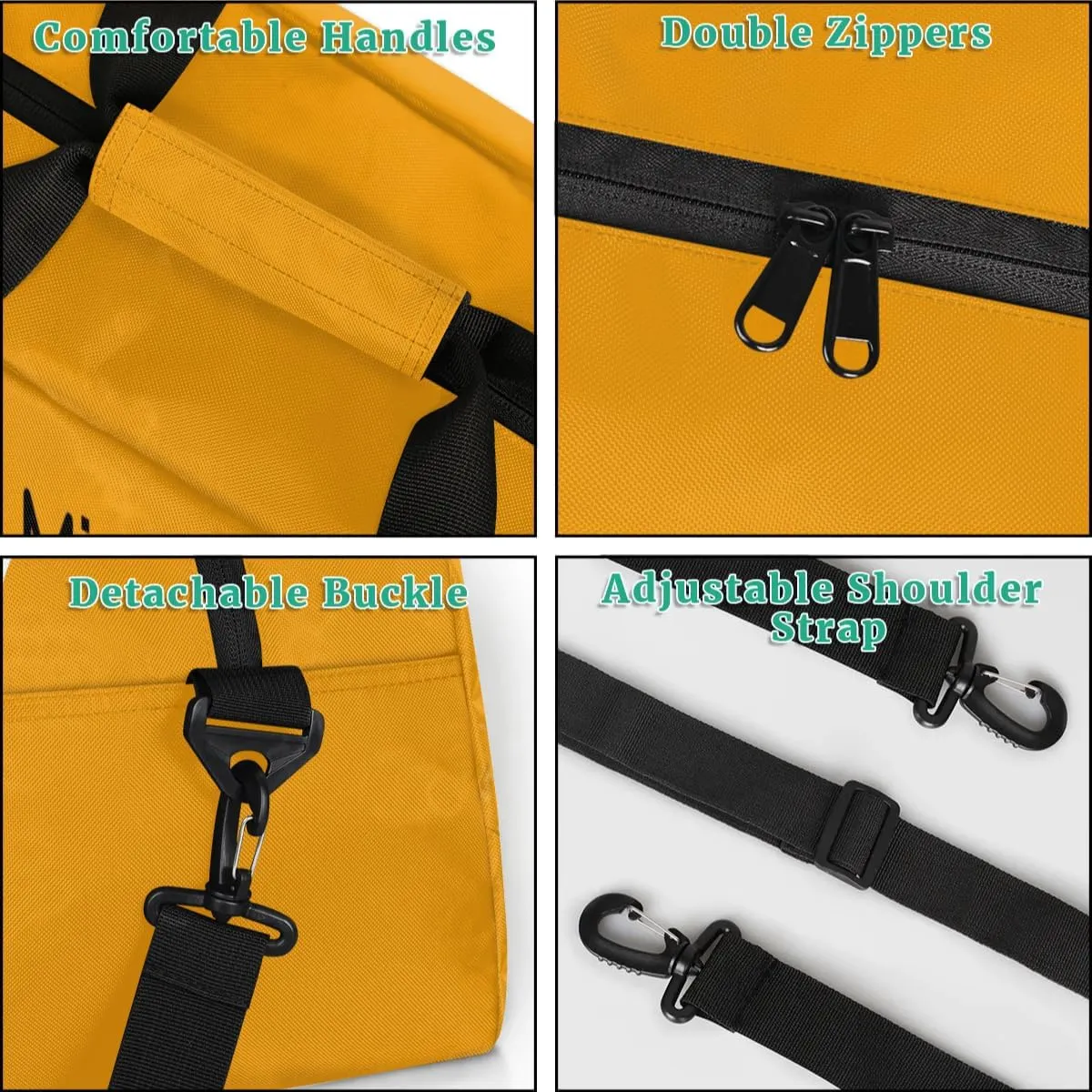 Personalized Martial Art Bag Duffel Bag for Boys Girls, Custom Taekwondo Karate Bag for Travel Weekender Practice Yellow
