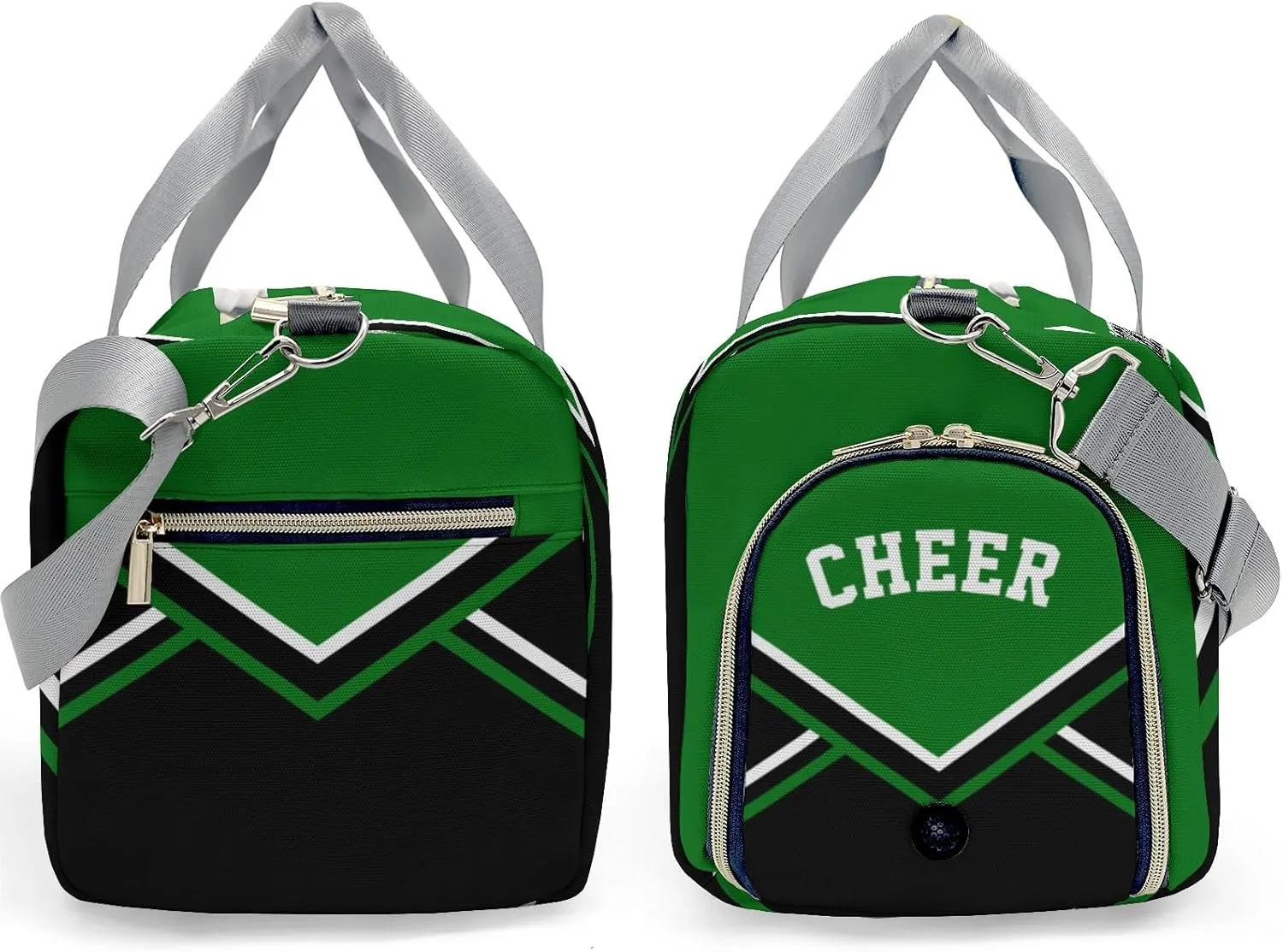 Personalized Multi-Function Travel Cheer Green Black Cheerleader Duffel Bags Large Capacity Women Men Gym Yoga Ballet with Name
