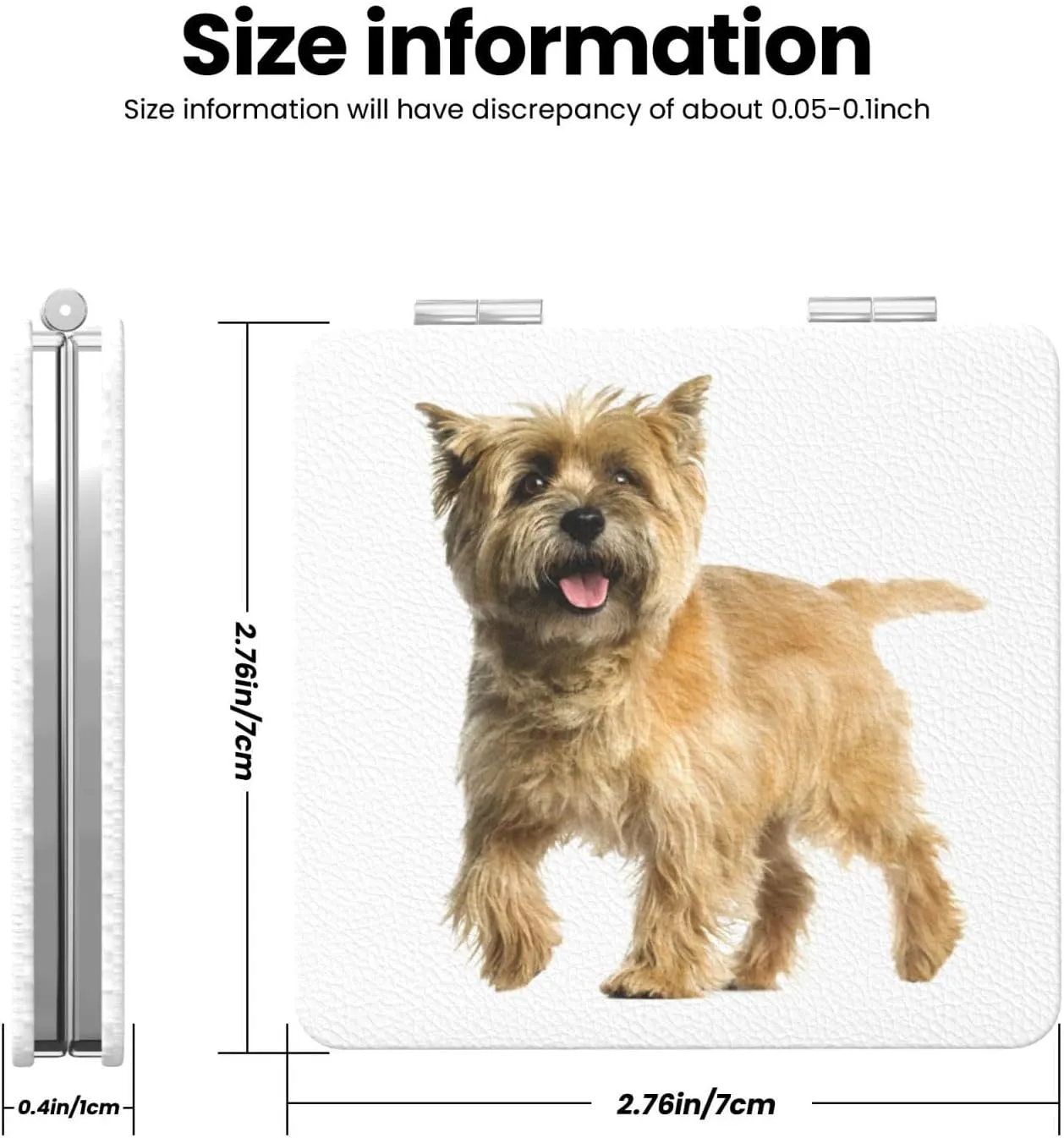Peynir Cute Cairn Terrier Dog Women Handheld Makeup Mirror Portable Compact Mirror Folding Mini Cosmetic Mirror