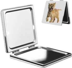 Peynir Cute Cairn Terrier Dog Women Handheld Makeup Mirror Portable Compact Mirror Folding Mini Cosmetic Mirror
