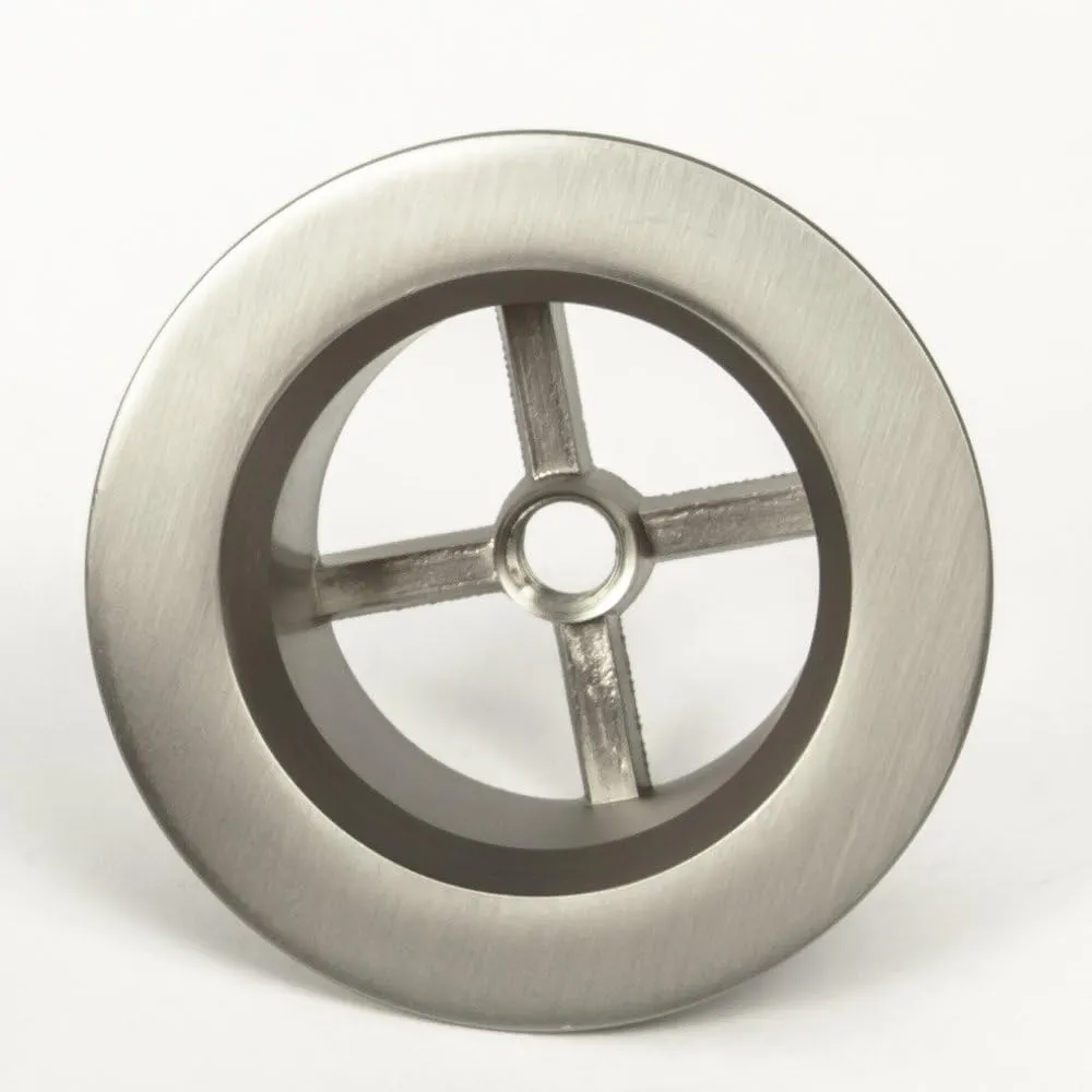 PF WaterWorks PF0969-BN Lift Lock (Push Pull) Bath Tub Drain Assembly (Coarse Drain 11.5 TPI   Stopper   Two (2) Hole Face Plate - FREE Hair Catcher/Strainer - Eliminate Clogs Brushed Nickel