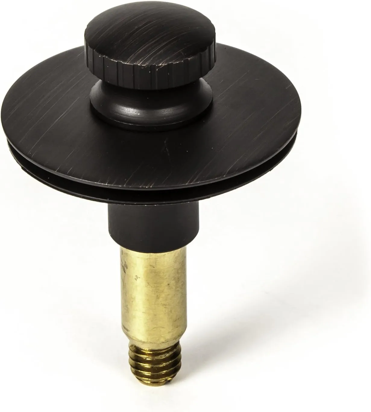 PF WaterWorks PF0969-ORB Lift Lock (Push Pull) Bath Tub Drain Assembly (Coarse Drain 11.5 TPI   Stopper   Two (2) Hole Face Plate - FREE Hair Catcher/Strainer - Eliminate Clogs Oil Rubbed Bronze
