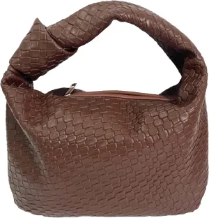 PHILOMENA Women's Knot Strap Leather Dumpling Handbags Zipper Hobo Clutch Purses