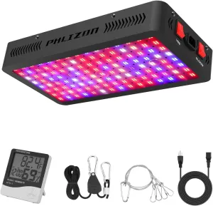 Phlizon 1200W LED Plant Grow Light - 2x2ft & 3x3ft Full Spectrum Daisy Chain Plant Light with Double Switch for Indoor Veg & Flower