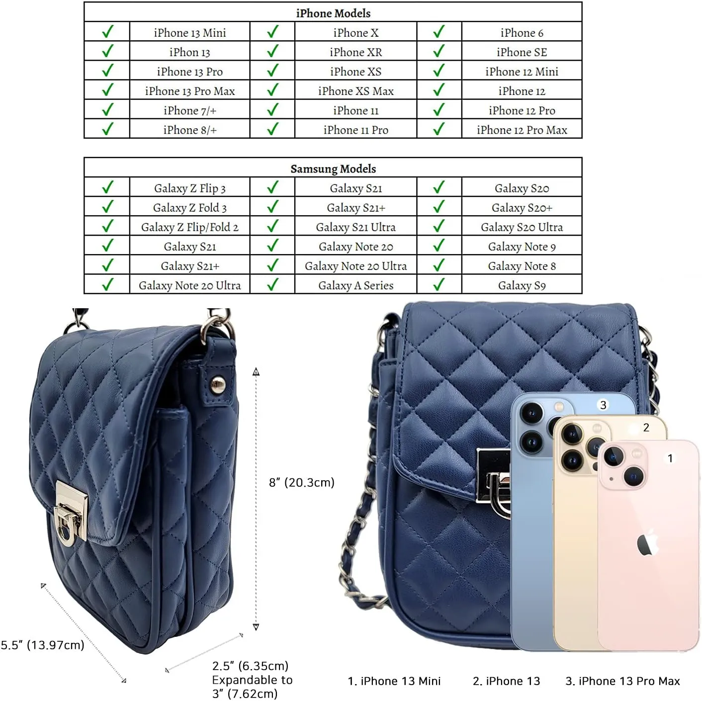 Phone Crossbody Bags for Women Small Vegan Leather Mini Shoulder Wallet Card Quilted Purse