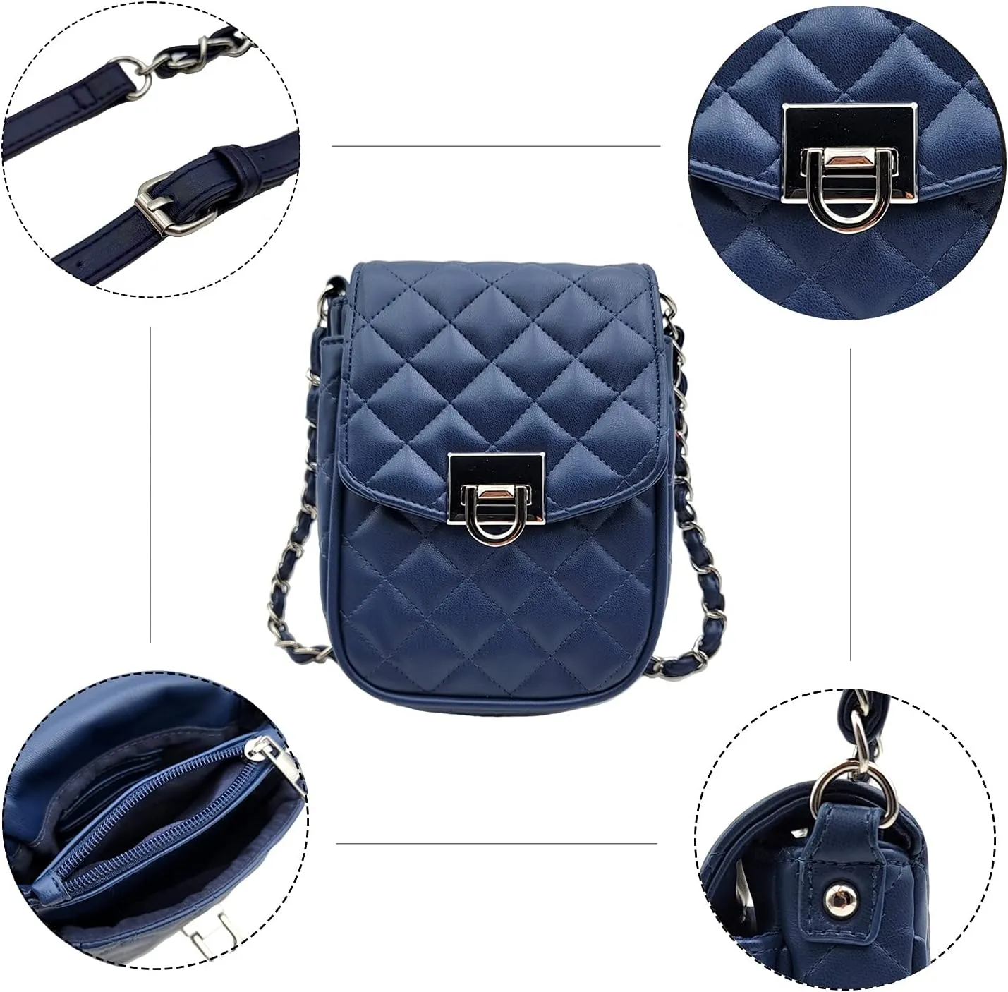 Phone Crossbody Bags for Women Small Vegan Leather Mini Shoulder Wallet Card Quilted Purse