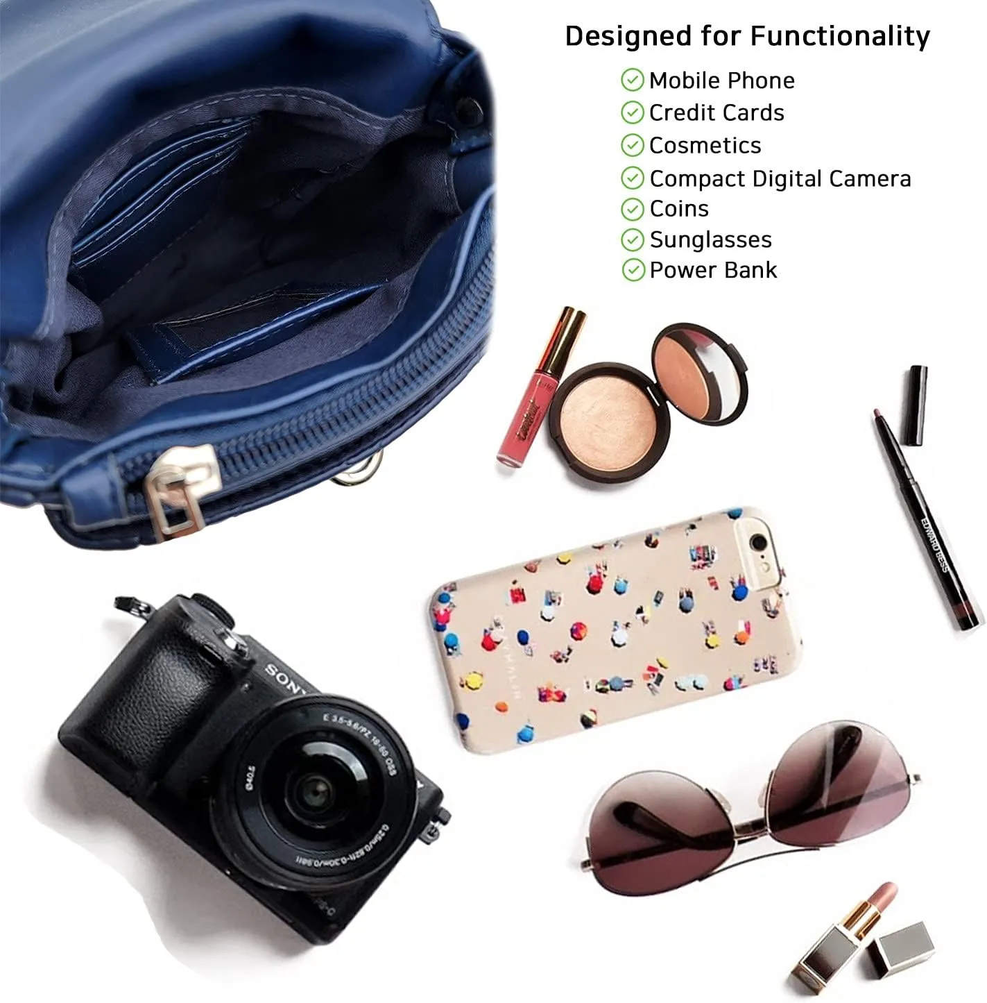 Phone Crossbody Bags for Women Small Vegan Leather Mini Shoulder Wallet Card Quilted Purse