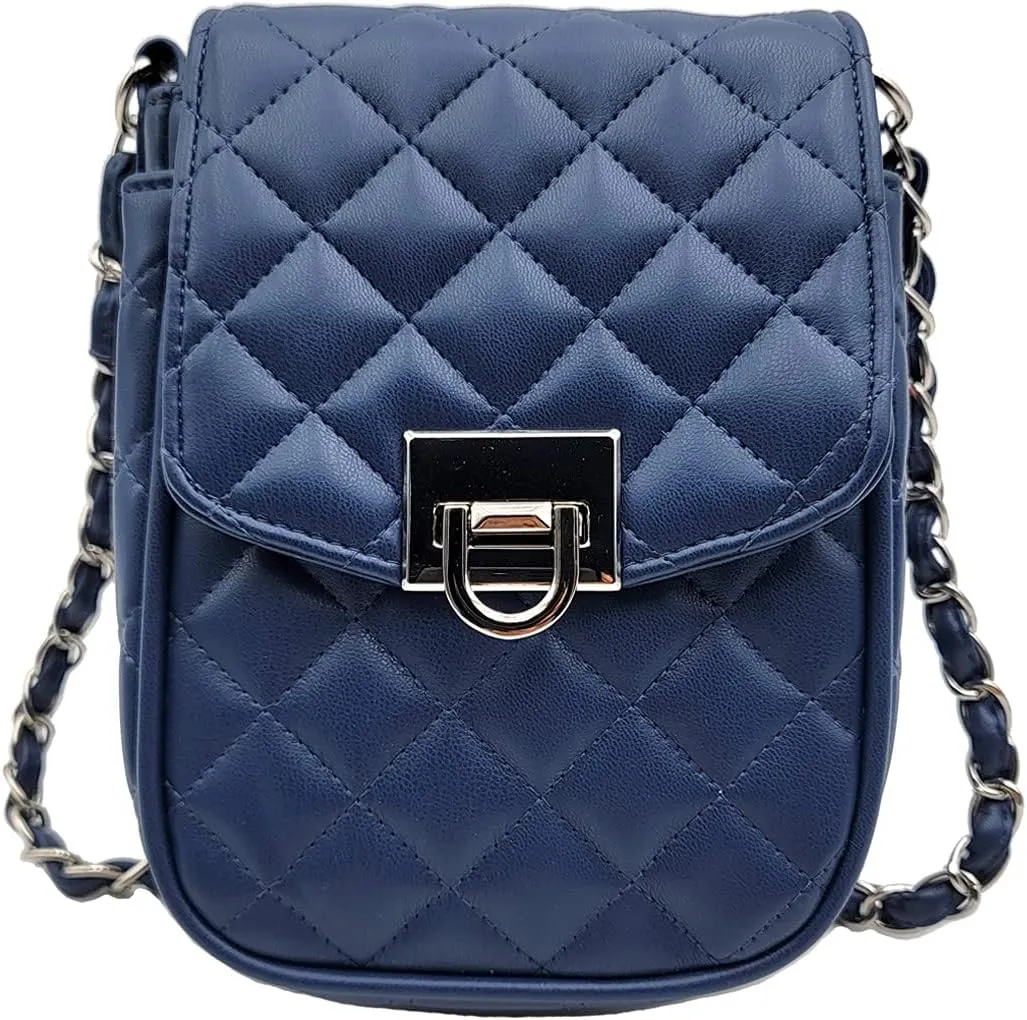 Phone Crossbody Bags for Women Small Vegan Leather Mini Shoulder Wallet Card Quilted Purse