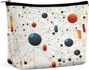 Physics Print Makeup Bag for Women Waterproof Cosmetic Bag Portable Travel Toiletry Bag Storage Bag Large Makeup Pouch Handheld Makeup Bag for Work
