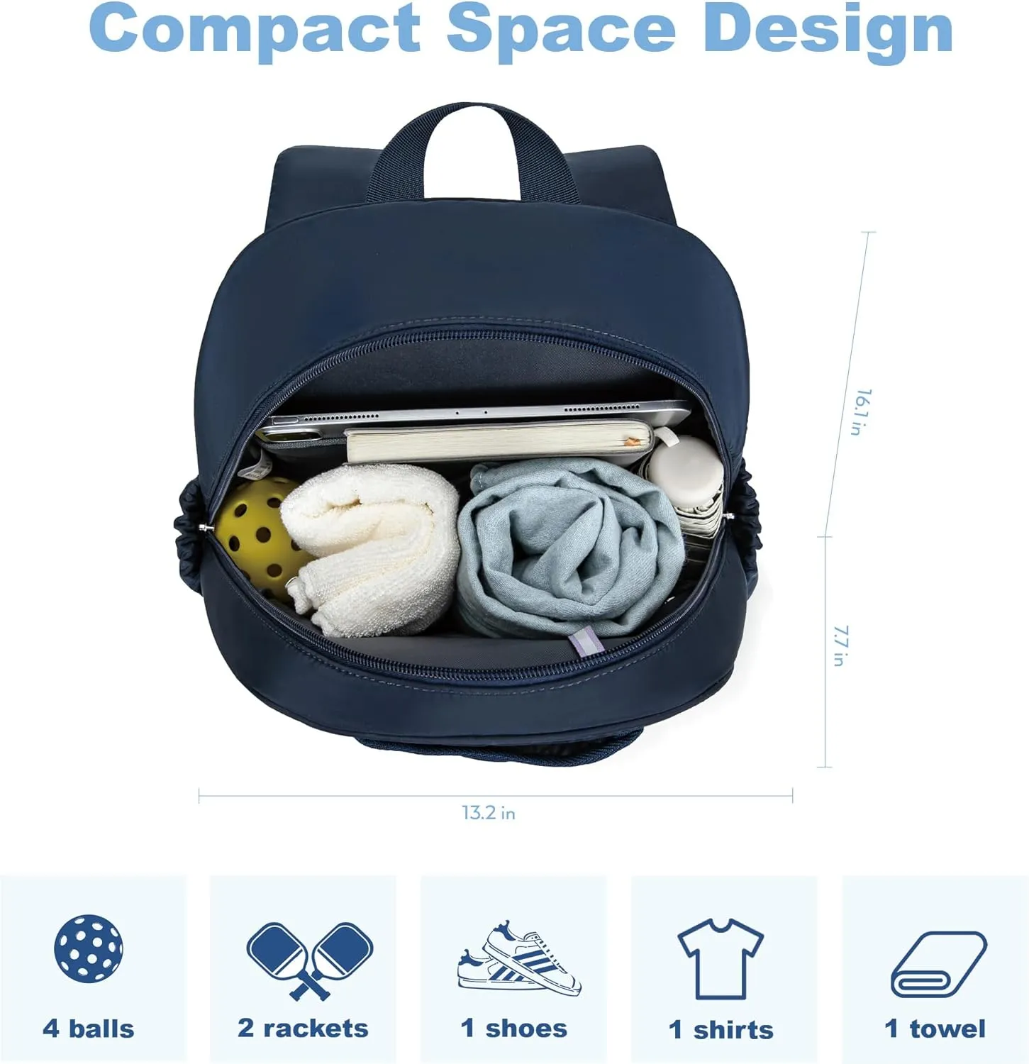 Pickleball Bag, Quilted Pickleball Backpack with Shoe Compartment & Waterproof Pocket, Pickle Ball Paddle Bag Fits 2 to 4 Paddles for Women and Men