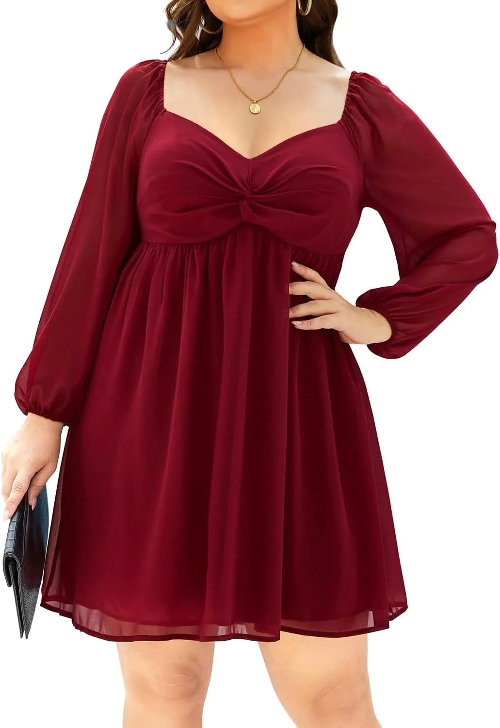 Pinup Fashion Women Graduation Dress Plus Size - Homecoming Sweetheart Neckline Chiffon A-Line Short Dresses