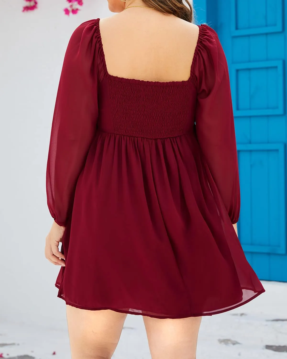 Pinup Fashion Women Graduation Dress Plus Size - Homecoming Sweetheart Neckline Chiffon A-Line Short Dresses