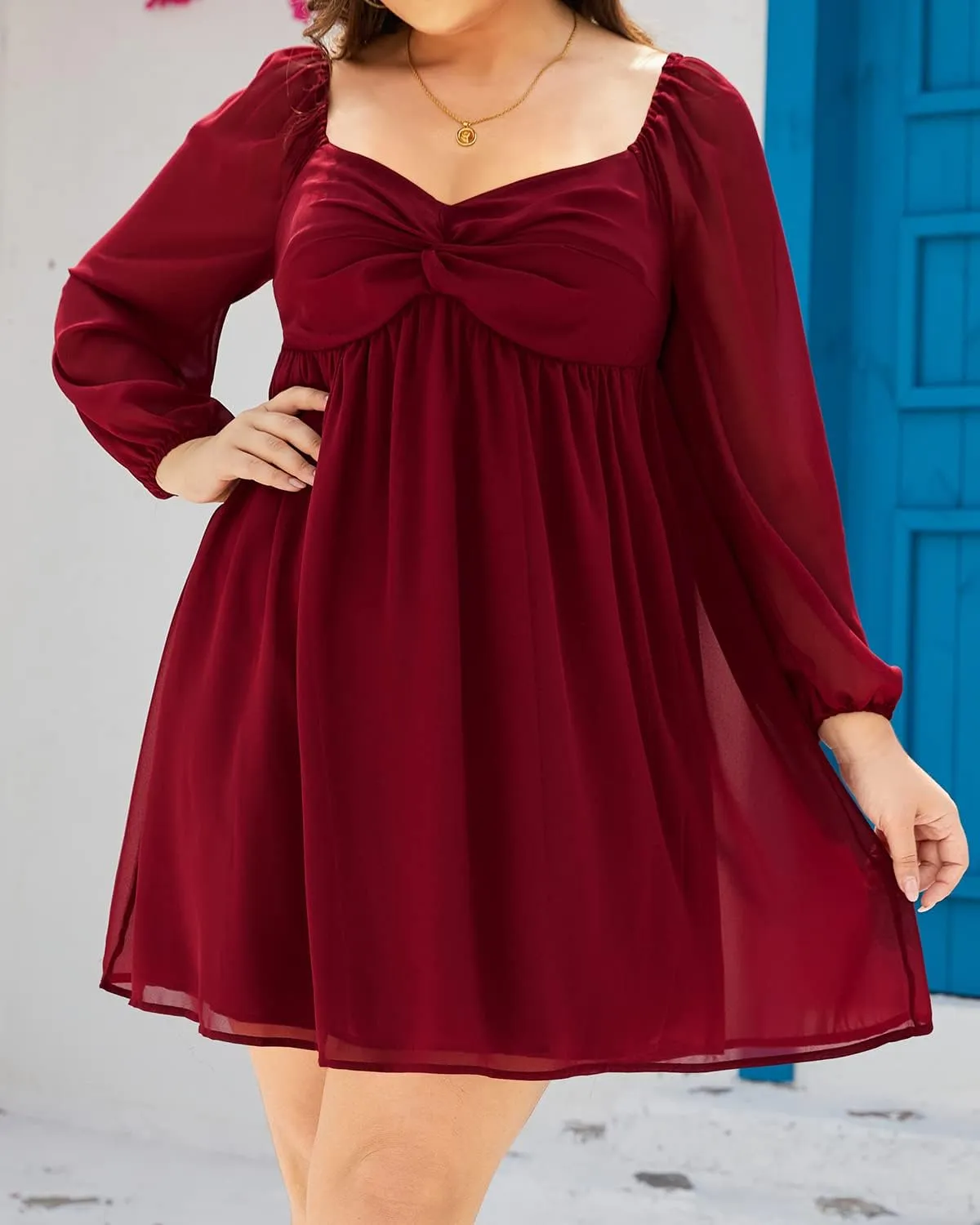 Pinup Fashion Women Graduation Dress Plus Size - Homecoming Sweetheart Neckline Chiffon A-Line Short Dresses
