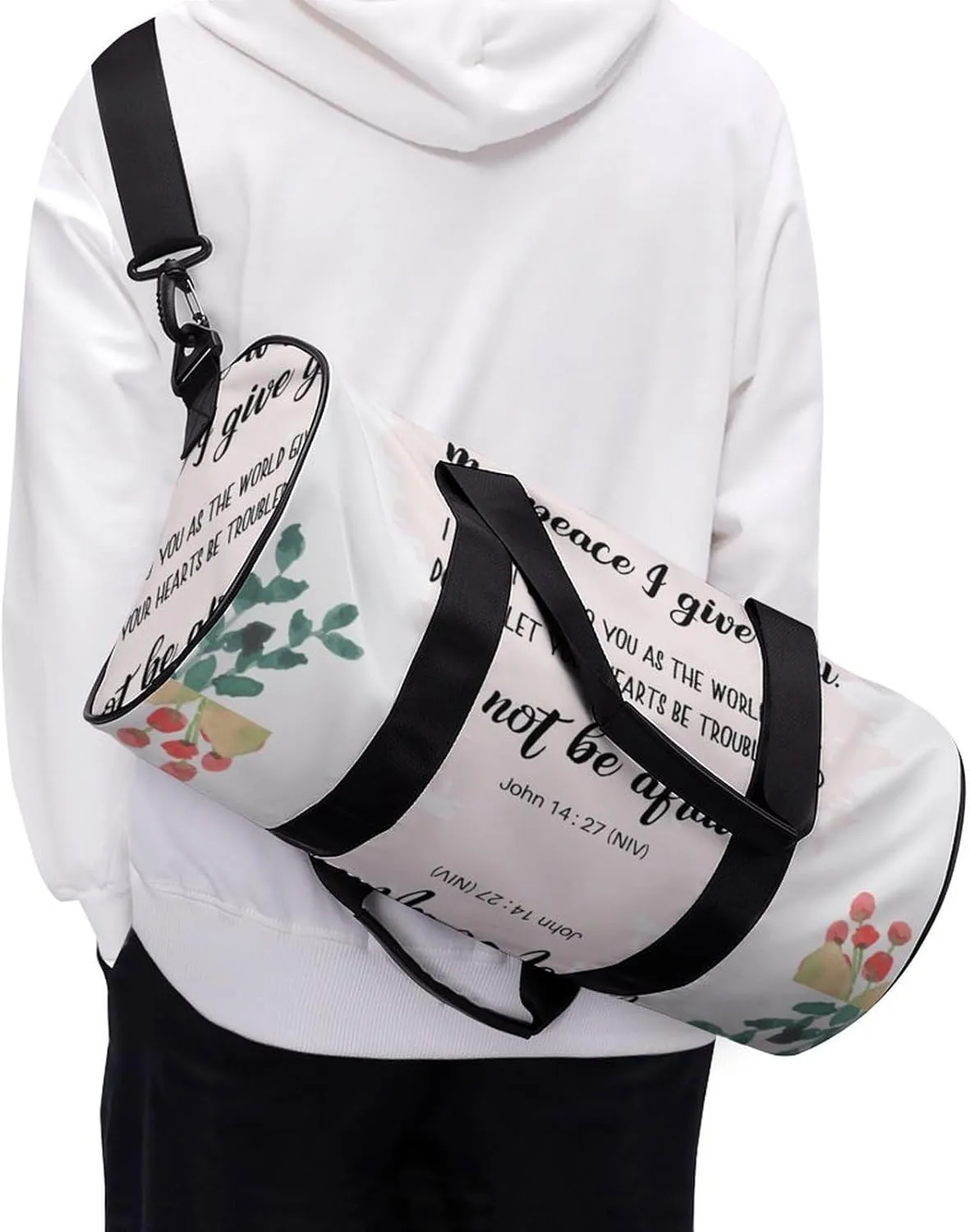 Plant Sage Green Leaves Fitness Bag Waterproof And Stain Resistant Suitable for Unisex
