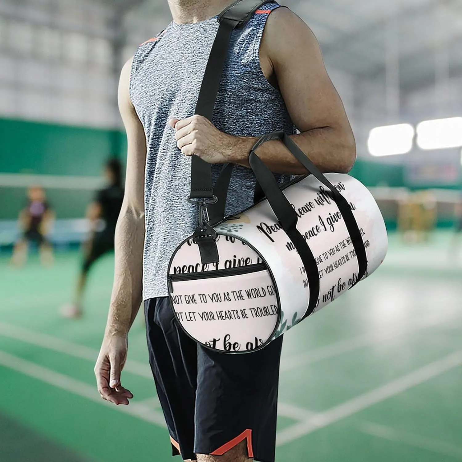 Plant Sage Green Leaves Fitness Bag Waterproof And Stain Resistant Suitable for Unisex