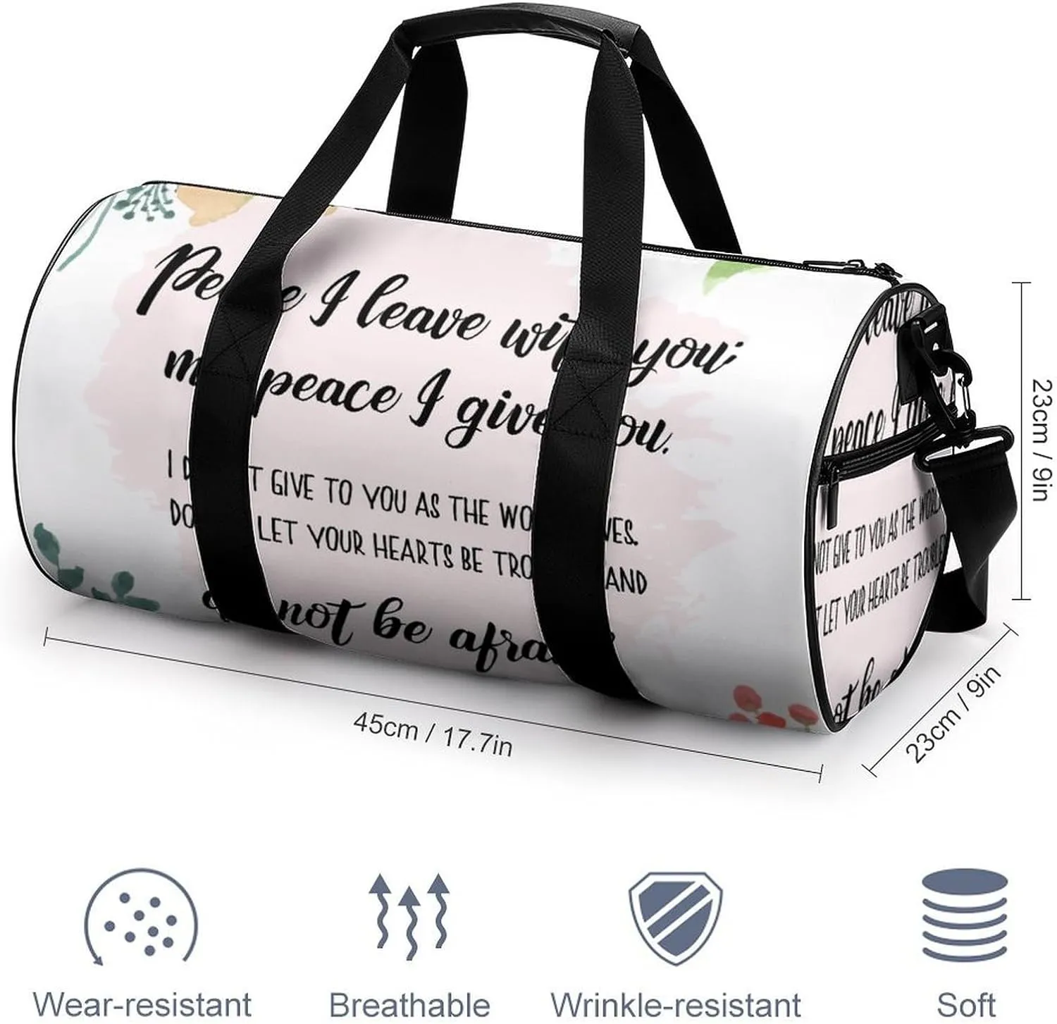 Plant Sage Green Leaves Fitness Bag Waterproof And Stain Resistant Suitable for Unisex